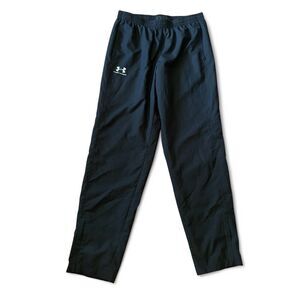 Under Armour Men’s Track Pants Size L Black Windbreaker Mesh Lined Ankle Zip